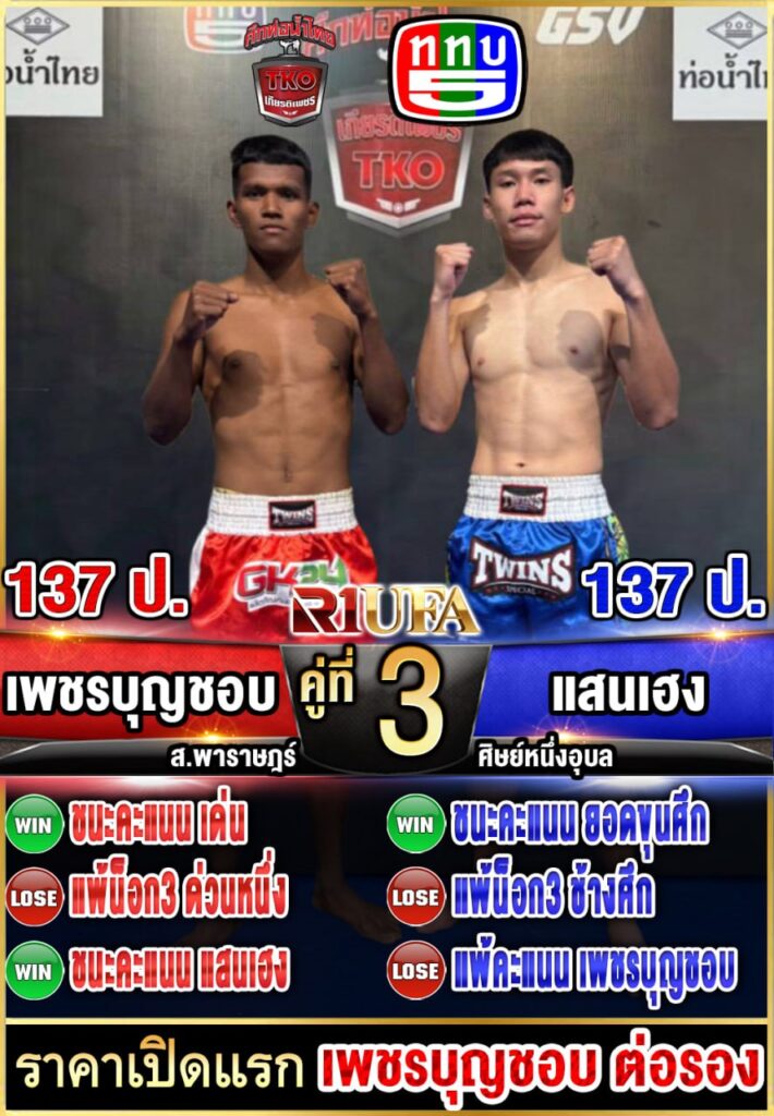 เพชรบุญชอบ ส.พาราษฏร์ vs แสนเฮง ศิษย์หนึ่งอุบล