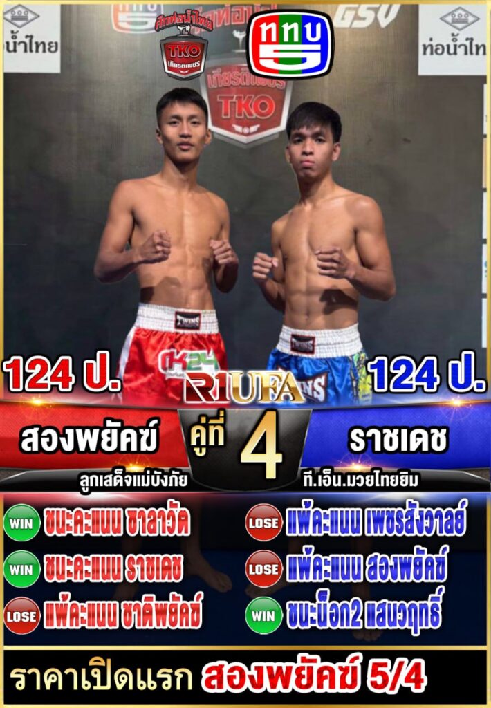 ราชเดช ที.เอ็น.มวยไทยยิม vs สองพยัคฆ์ เจ.พี.พาวเวอร์