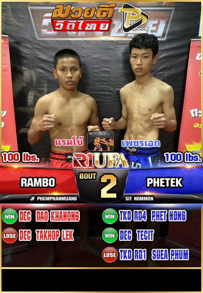 แรมโบ้ JF.พุ่มพันธ์ม่วง vs เพชรเอก ศิษย์นมล